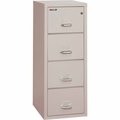 Fire King Fireking Fireproof 4 Drawer Vertical File Cabinet - Letter Size 18"W x 25"D x 53"H - Light Gray 41825PL